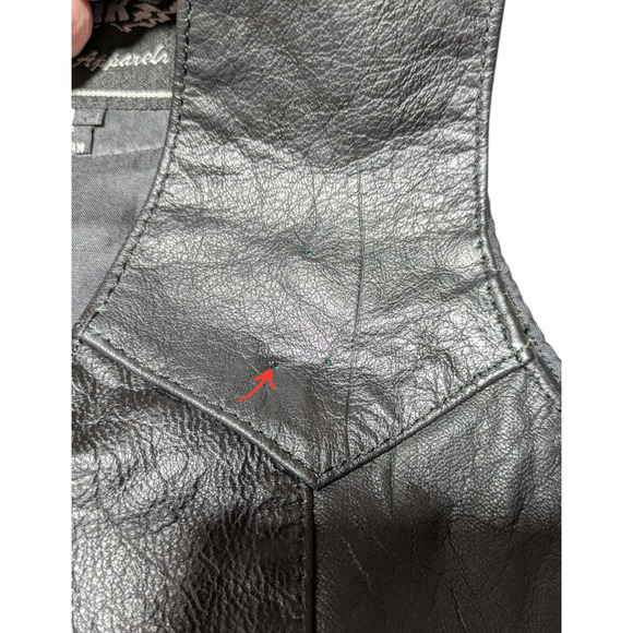 Unik leather vest with Harley Davidson patch Size Med Great Condition - Picture 6 of 11